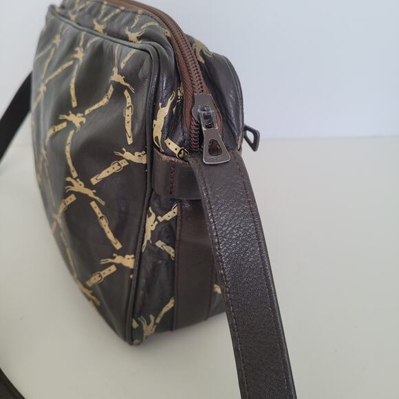 Longchamp Paris Signature Geniue Leather Brown Zip Shoulder Bag Purse Medium - Picture 3 of 13